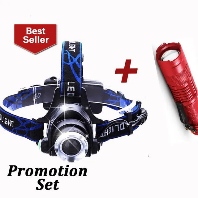 B new Led Headlamp Fishing Headlight 6000 Lumen Xml-t6 Zoomable Lamp Waterproof Head Torch Flashlight Head Lamp Use 18650 Battery - Emitting Color: B
