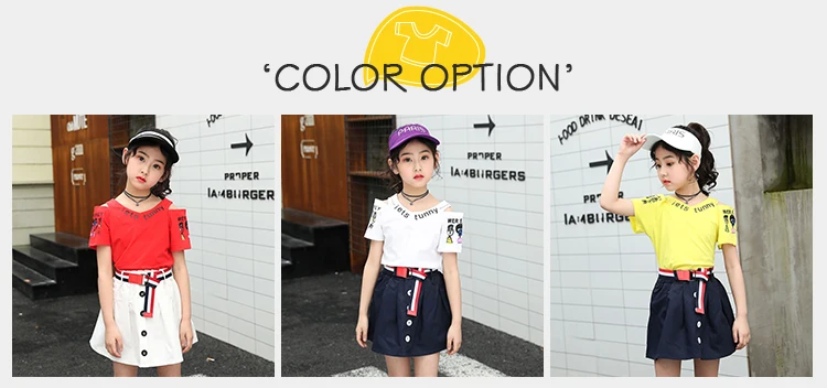 Summer New T-Shirt Clothing Set Short Skirt Girls Summer Clothing Two Piece Skirt Set