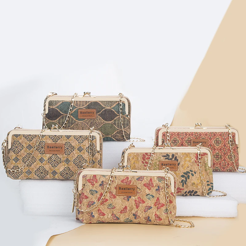 Mode nouvelles femmes portefeuilles bois Grain chaîne longue haute qualité support pour téléphone classique femme sac à main fermeture éclair portefeuille Mini_voghion.com