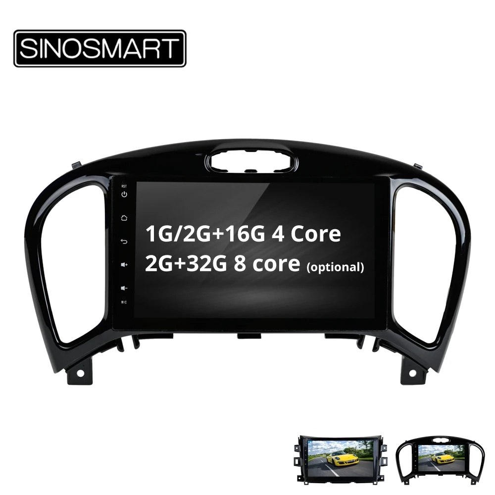 SINOSMART 4/8 ядерный процессор, 2G ram 9 дюймов Android 8,1 Автомобильная gps Навигация Аудио для Nissan Juke Поддержка Фабрика OEM 360 камера/NAV