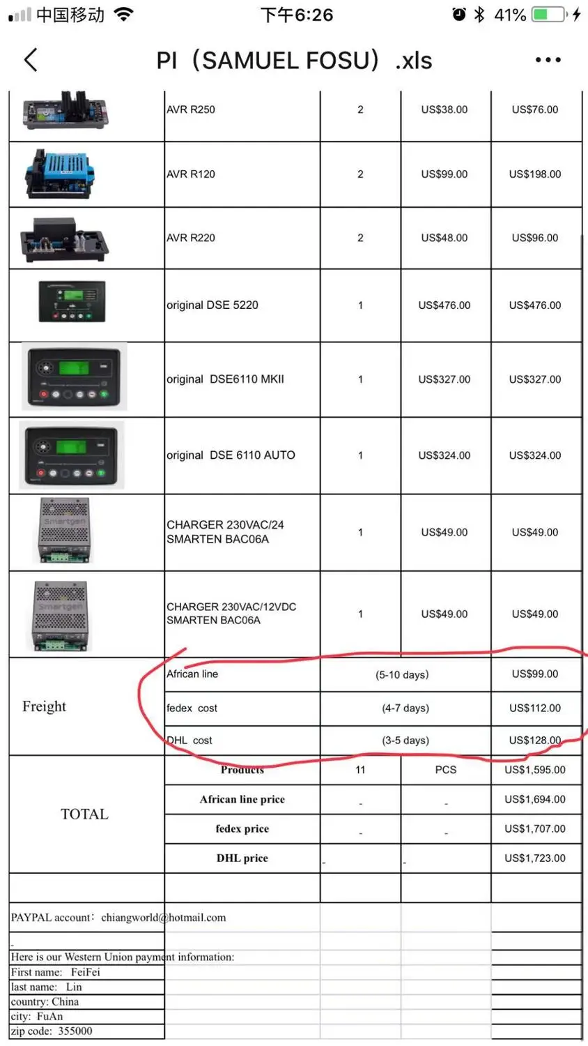 

AVR and generator controller total order 1694usd