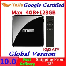 Certificado por Google Androidtv 9,0 MECOOL KM3 caja de TV Android 9,0 4 GB de RAM 64 GB 128G Amlogic S905X2 4 K Voz 5G Wifi KM9 Pro ATV 2G16G