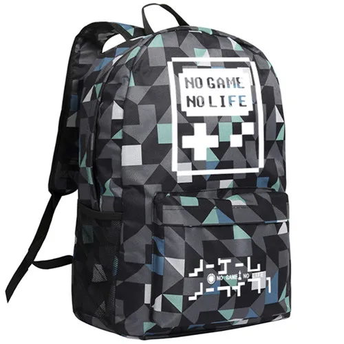 Рюкзак No Game No Life из японского аниме Mochila черный рюкзак для подростков школьная сумка - Цвет: B