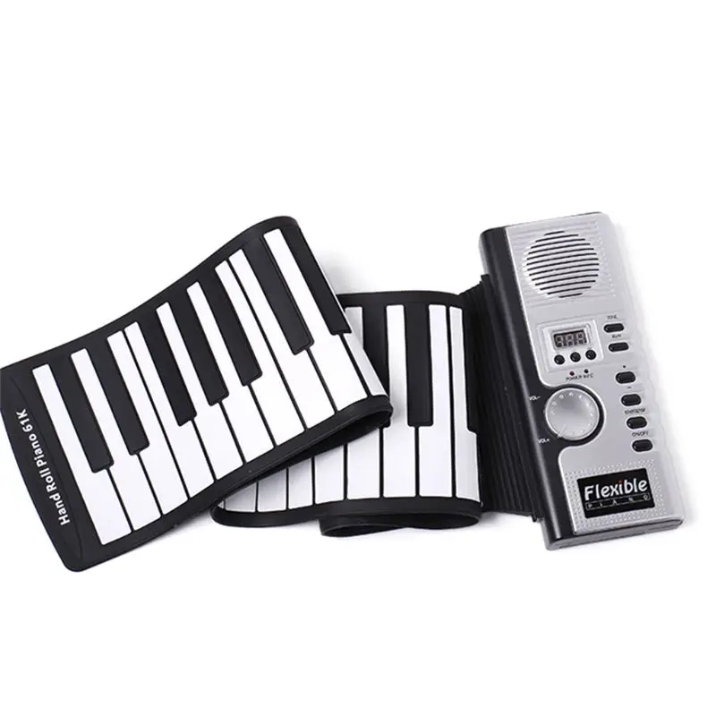 

Foldable 61 Keys Flexible Soft Electric Digital Roll Up Keyboard Piano