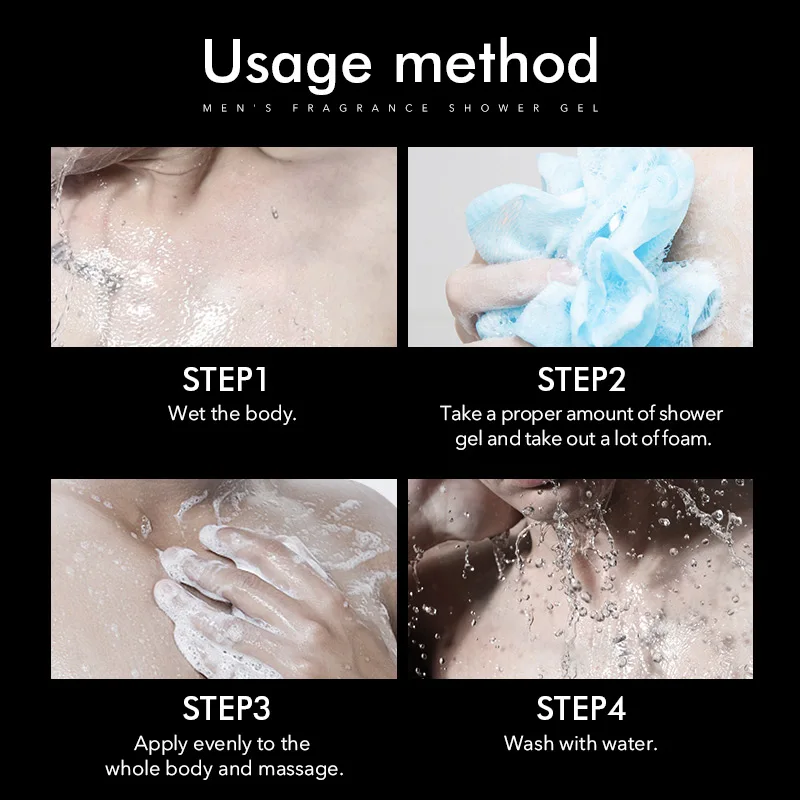 400ml Men's Fragrance Shower Gel Deep Cleansing Whitening Body Shower Gel Bath Foam Lasting Fragrant Moisturizing Body Care