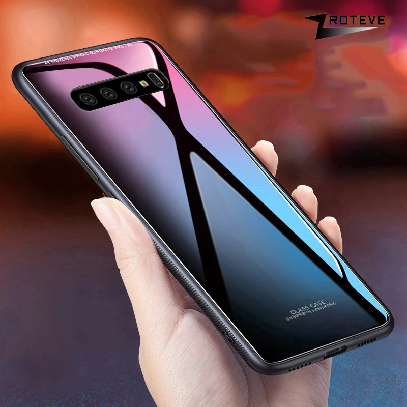 

For Samsung Galaxy S10 S9 Plus Case ZROTEVE Coque For Samsung Galaxy Note 9 8 10 Pro Case Tempered Glass Cover S10 E S10E Cases