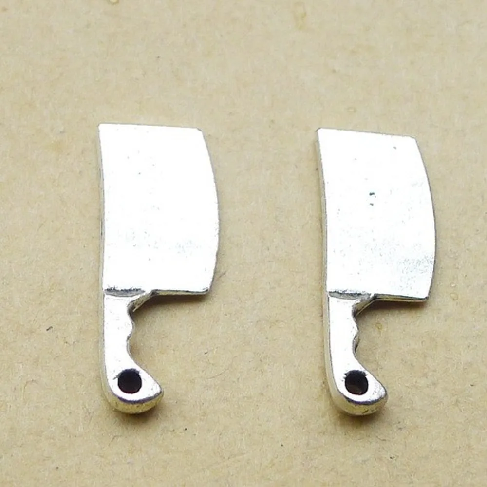 150pcs Kitchen Knife Charms 9mm x 24mm DIY Jewelry Making Pendant antique silver color | Украшения и аксессуары