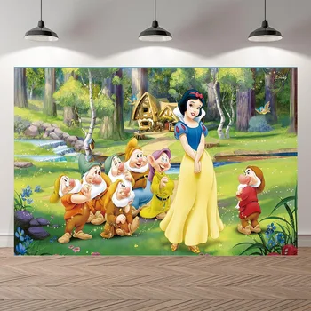 

Personalized Vinyl Photography Background Princesses Snow White Newborn Birthday Party Children Backdrops for Photo Studio