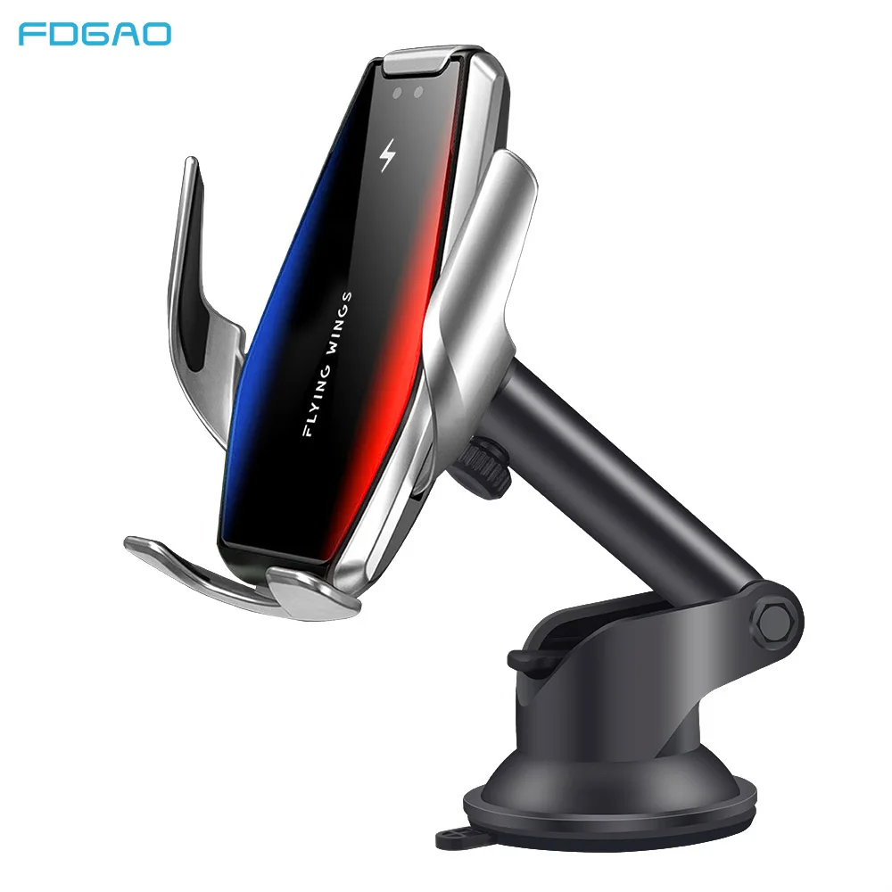 15W Car Qi Wireless Charger For Samsung S20 S10 induction Fast Charging Mount Automatic Clamping For iPhone 12 11 Pro XS XR X 8