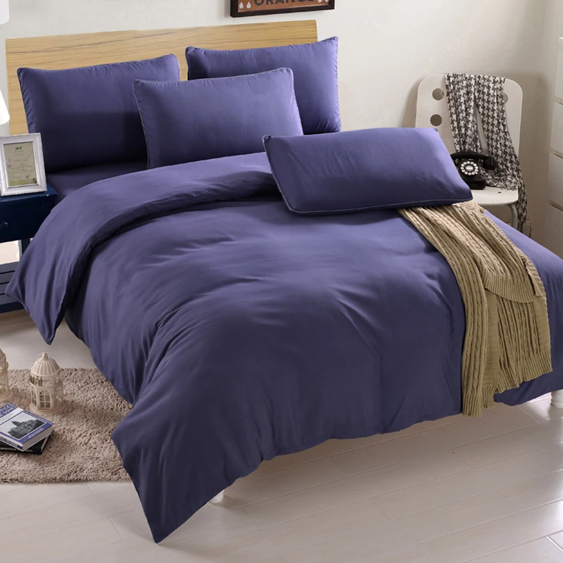 

Navy Green Duvet Cover Bedding Set Solid Bed Covers Single Double Twin Full Queen King Size 3/4pcs with Flat Sheet & Pillowcase
