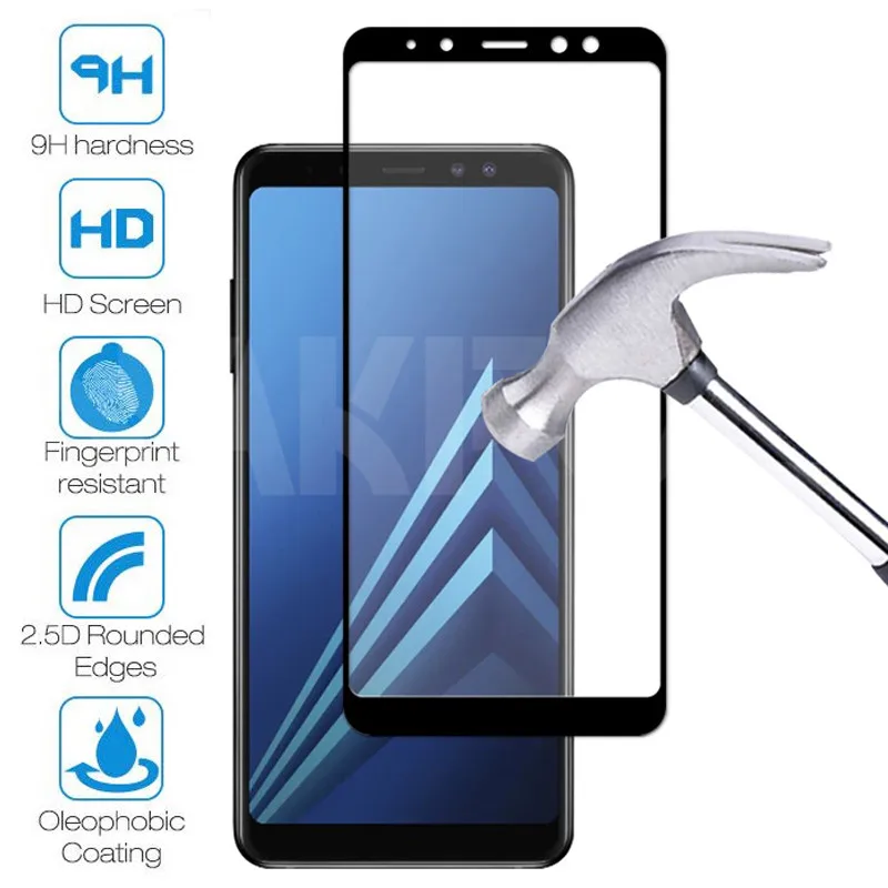 9D Защитное стекло для Samsung Galaxy A5 A7 A9 J2 J8 2018 закаленное A6 A8 J4 J6 Plus защита экрана