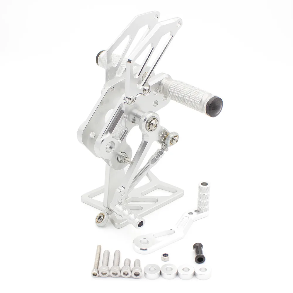 Для KAWASAKI Z125 Pro- CNC алюминиевый сплав мотоцикл подножка для ног Педаль Peg Rearset задний Набор - Цвет: Silver