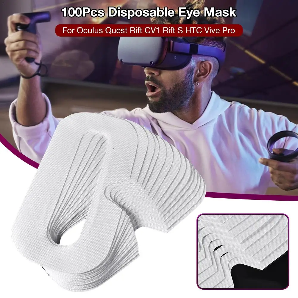 

100Pcs For Oculus Quest/Rift CV1/Rift S/HTC Vive Pro/Valve Index Disposable VR Blinds Breathable Clean Sweat Mask