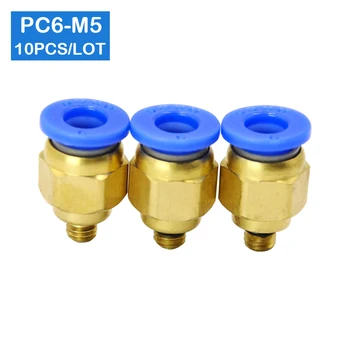 

High quality 10pcs BSPT PC6-M5, 6mm to M5 Pneumatic Connectors male straight one-touch fittings