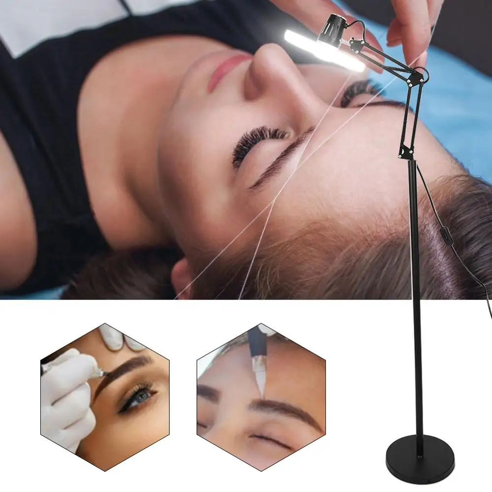 

Adjustable Floor Stand 5X LED Magnifying Lighted Magnifier Lamp Cold Light Source Lamp Light for Beauty Salon Nail Art Tattoos