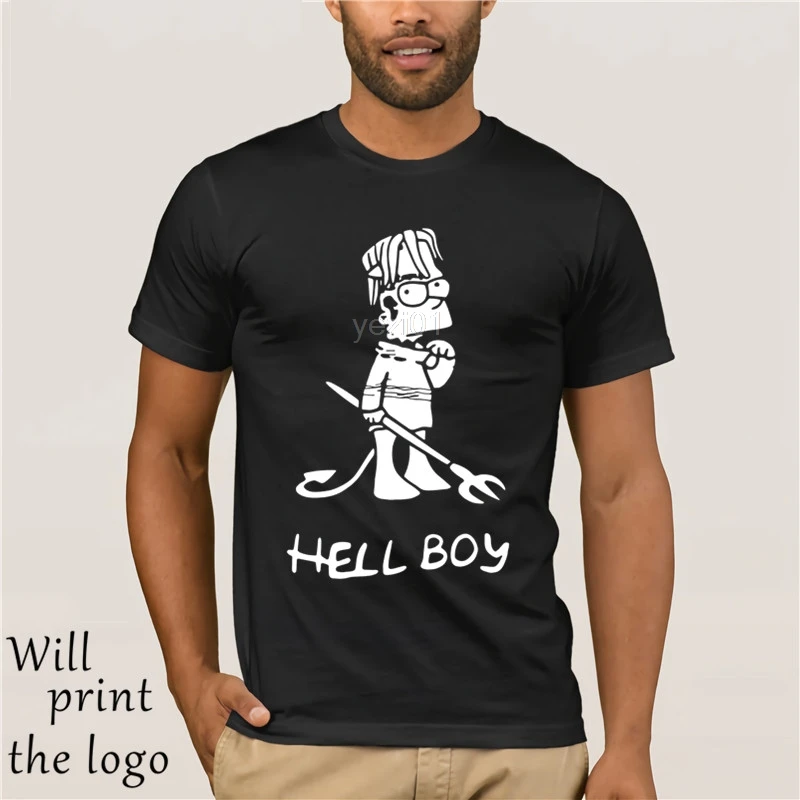 Футболка Hell Boy Мужская/женская с принтом черепа крутая тенниска из 100% хлопка в