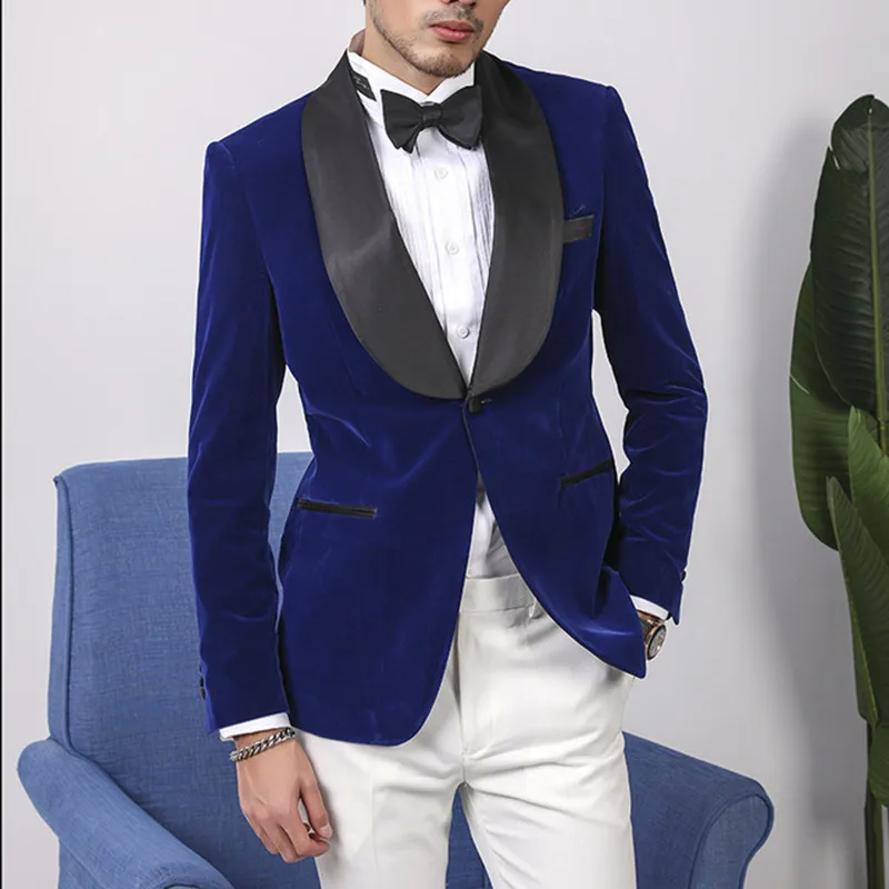 Royal-Blue-Velvet-Man-Blazer-Formal-Wedding-Suits-for-Men-Groom-Tuxedo-Black-Shawl-Lapel-Groomsman