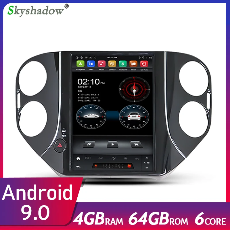 Vertical Tesla Car DVD Player DSP IPS PX6 Android 10.0 64G GPS Radio Wifi Bluetooth 5.0 For Volkswagen Tiguan 2010-2016 | Автомобили и