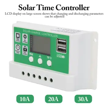 

Solar Charge Controller Auto Paremeter Adjustable PWM LCD Dual USB Port 30A/20A/10A 12V/24V Solar Charge Controller Output Sola