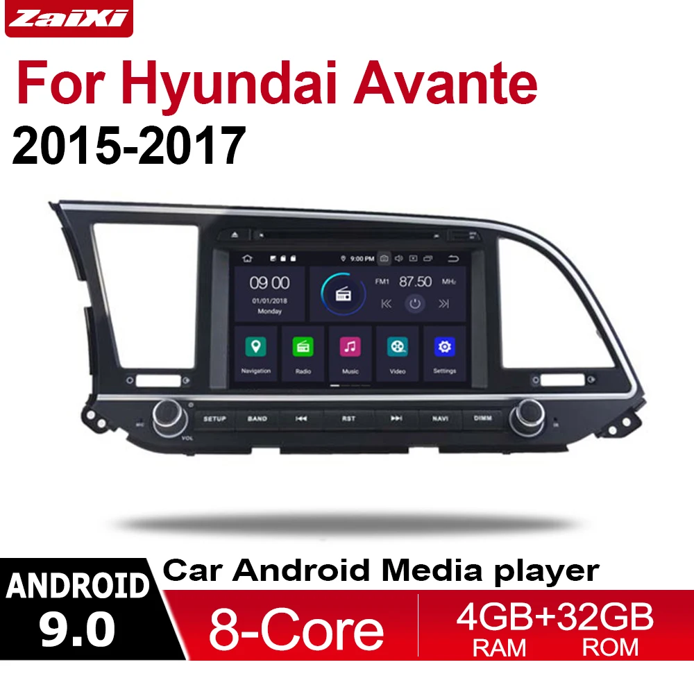 ZaiXi 4GB android 9.0 car dvd player for Hyundai Avante 2015~2017 Multimedia GPS Navigation Map Autoradio WiFI Bluetooth ZaiXi 4GB android 9.0 car dvd player for Hyundai Avante 2015~2017 Multimedia GPS Navigation Map Autoradio WiFI Bluetooth