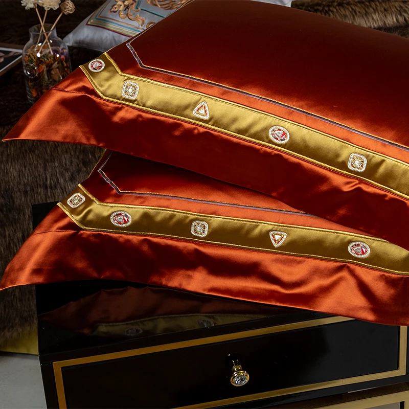 1400TC Silk Cotton Bedding Set King Queen Size Palace Embroidery Duvet Cover Flatsheet Thick Bedspread 4/6/10pcs 4