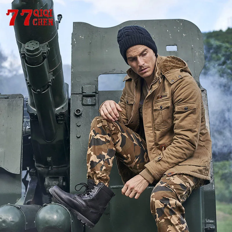 Зимняя одежда с ворсом утепленные куртки Мужская Военная тактическая куртка