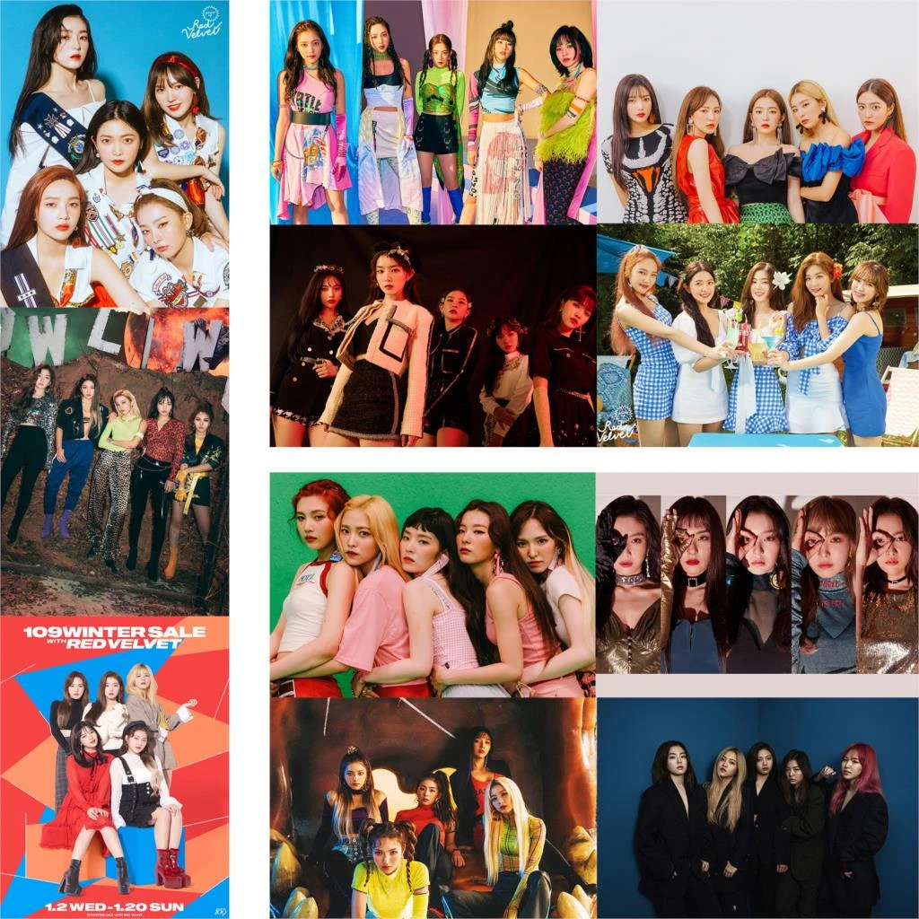 Vivid Color Wall Stickers Red Velvet Kpop Posters White Coated Paper Home Bar Decoration Wall Stickers Aliexpress