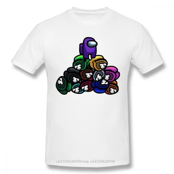 

Men Among US Online Multiplayer Social Deduction Game Black T-Shirt Purple Is The Impostor Chiffon Pure Cotton Tees Harajuku