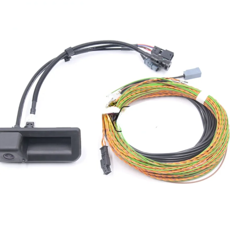 

Cámara de visión trasera para Audi Q5 80A 8W8 827 566 E, mango de maletero con arnés de cableado de línea de guía 8w827566e, nCD