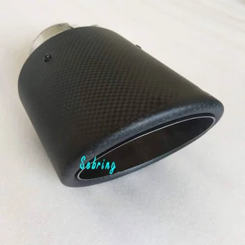 

1 PC 115mm Width Oval Carbon Fiber Car Exhaust Muffler Tip FOR golf 7 K5