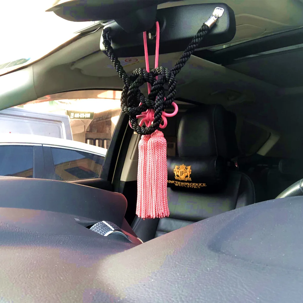 A Set Car Rearview Mirror Charms Vip Gift Black Kin Rope & Red Chinese Knot