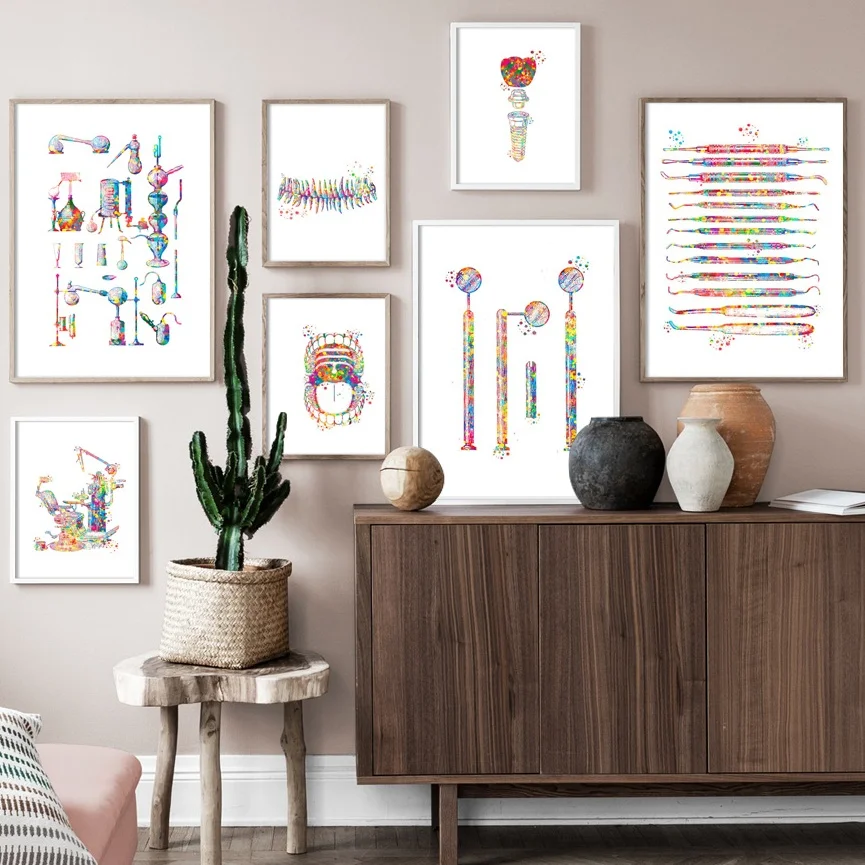 

Dentist Instruments Teeth Anatomy Stomatology Wall Art Canvas Painting Nordic Posters And Prints Wall Pictures For Living Room
