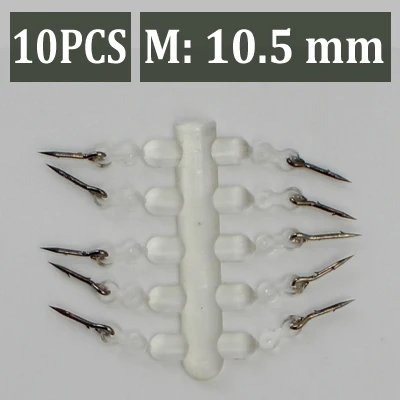 10PCS-M Металлическая приманка, шпилька, аксессуары для ловли карпа, приманка, Sting Boilies, булавка с прозрачной резиновой кукурузой, Ронни, заколка для волос, кормушка для ловли карпа - Цвет: 10PCS-M
