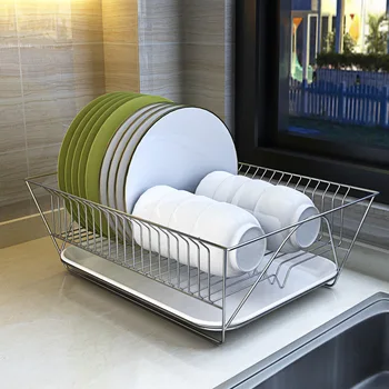 

Stainless steel kitchen dish rack drain rack tableware dish rack drain dish rack supplies storage box racks home