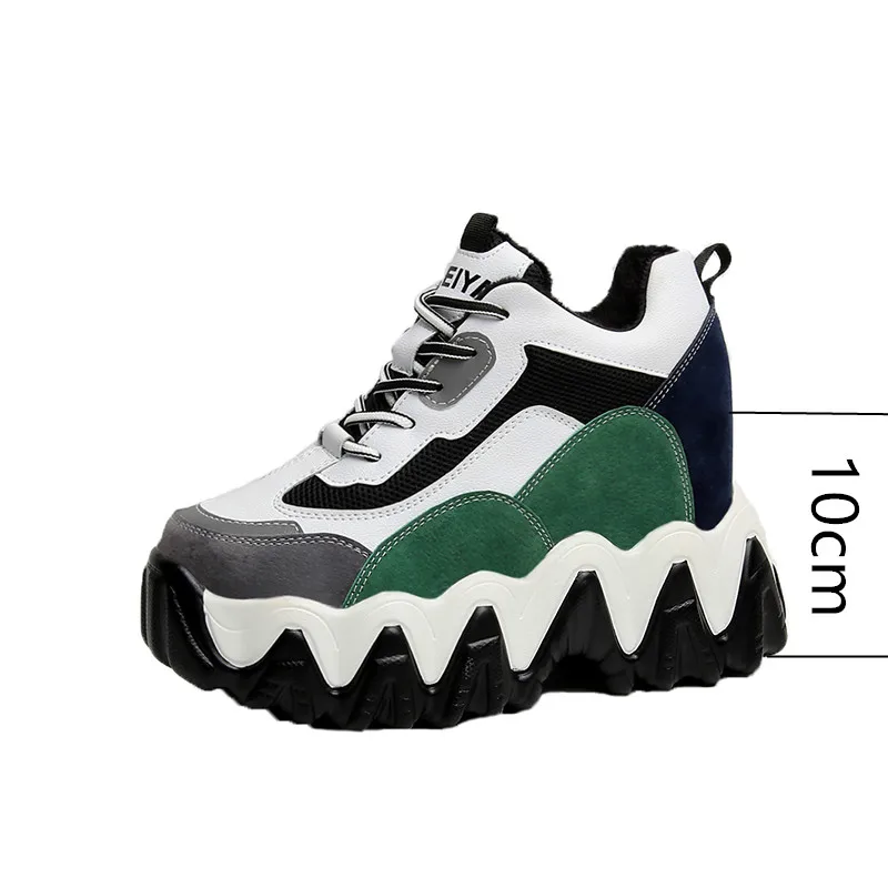 Zapatillas mujer; коллекция года; кроссовки на платформе; зимняя плюшевая Обувь На Шнуровке; смешанные цвета; зимняя теплая Классическая обувь на танкетке для женщин