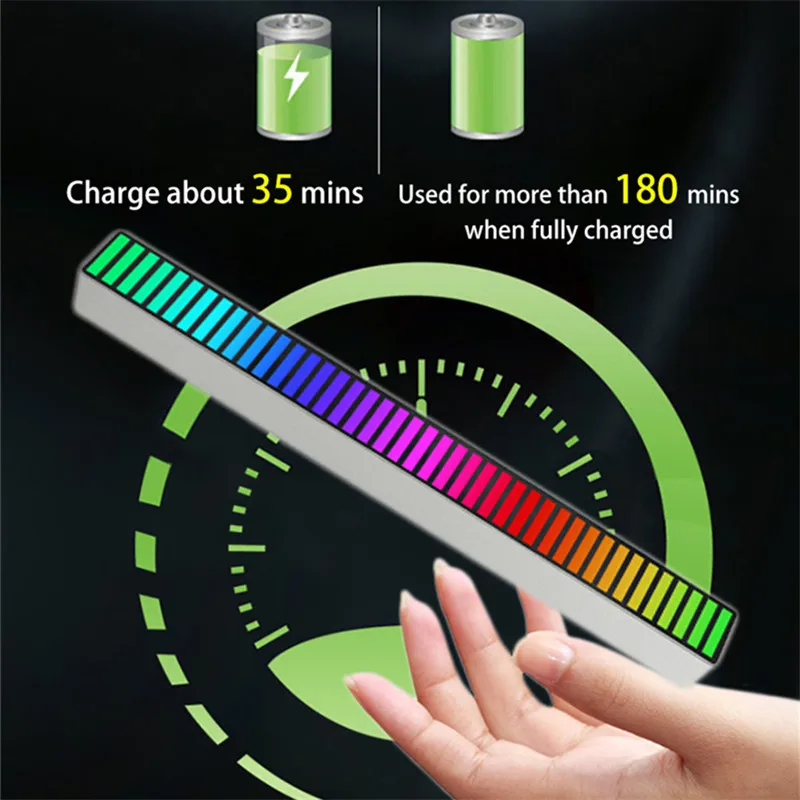 

RGB LED Strip Light Music Sound Control Pickup Rhythm Ambient Atmosphere Lamp Back Night Lights For Bar Car Party Home Decor