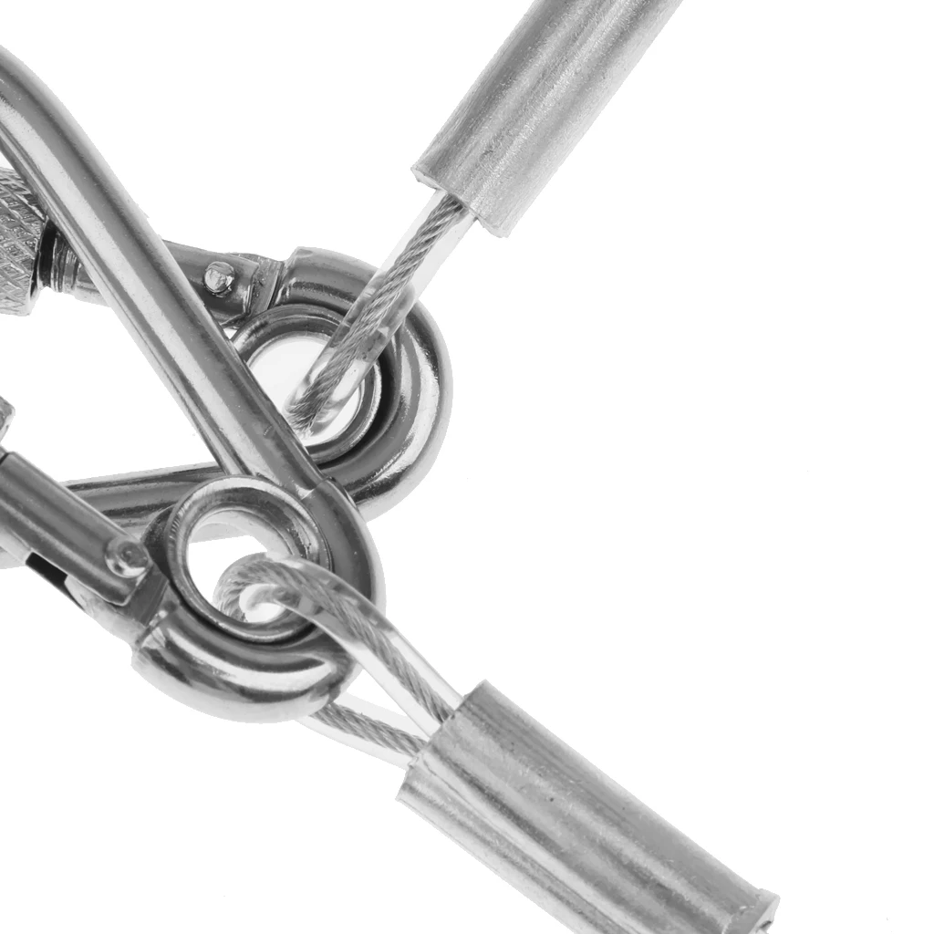 1.6M Retractable Spring Coil Lanyard Safety Rope Keyring w/ Lock Carabiners