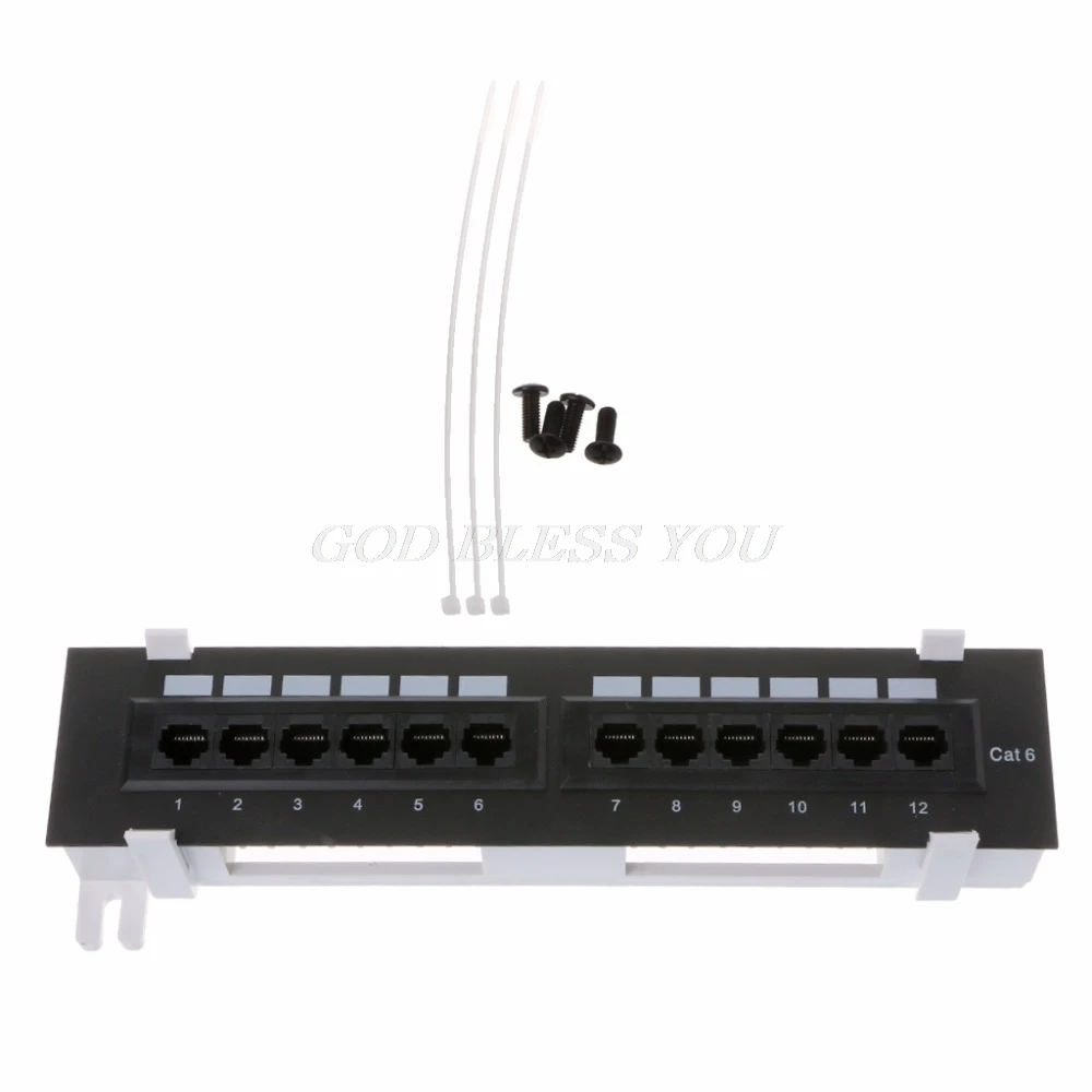 12 порты Ethernet cетевой адаптер LAN CAT6 патч-панель RJ45 сетевой настенный держатель для ванной комнаты кронштейн сетевые инструменты