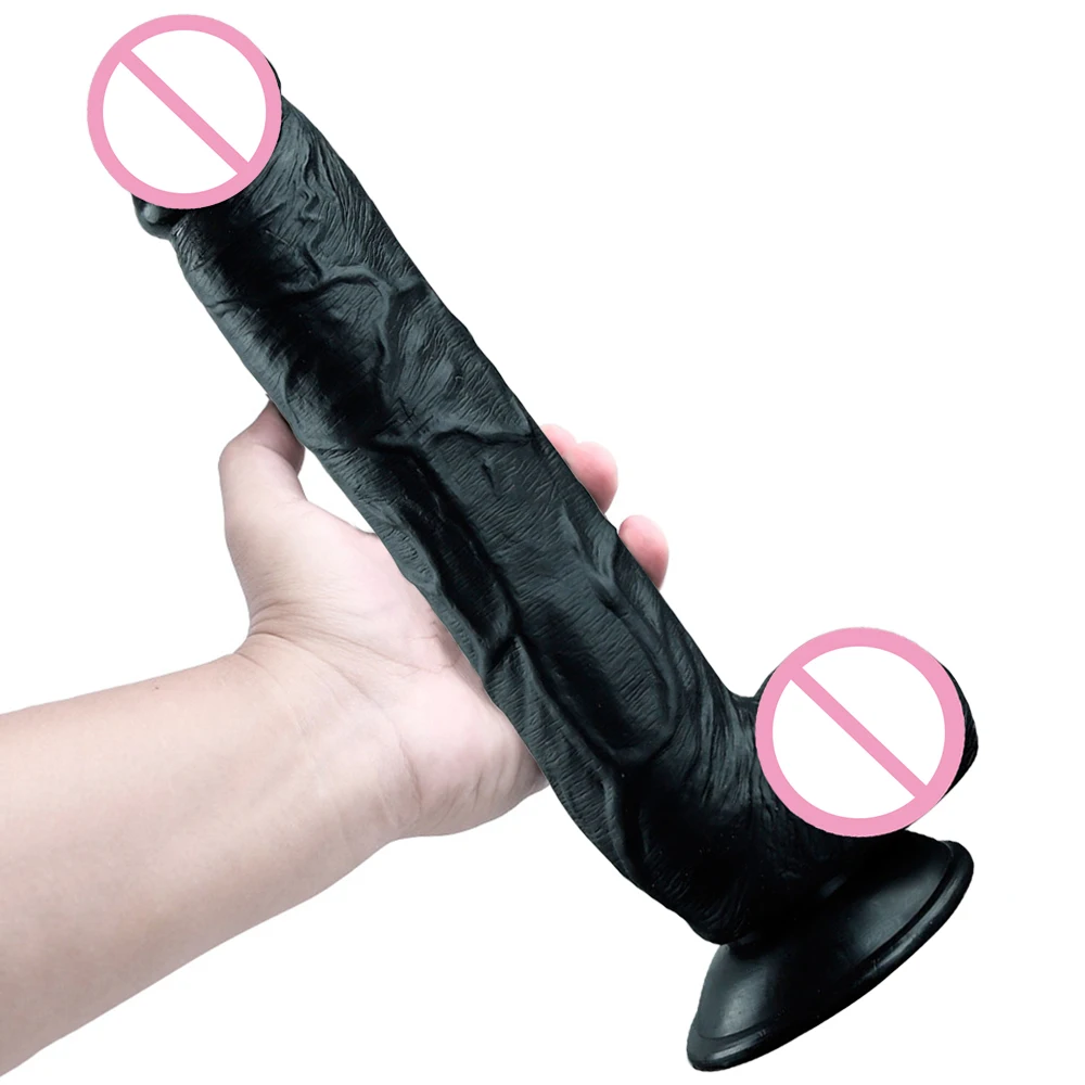 28*4.4cm Long Dildos Sex Products Black Dildo For Women Imitator Huge Penis Toy For Women Strong Suction Cup Dick Sex Adult Toys
