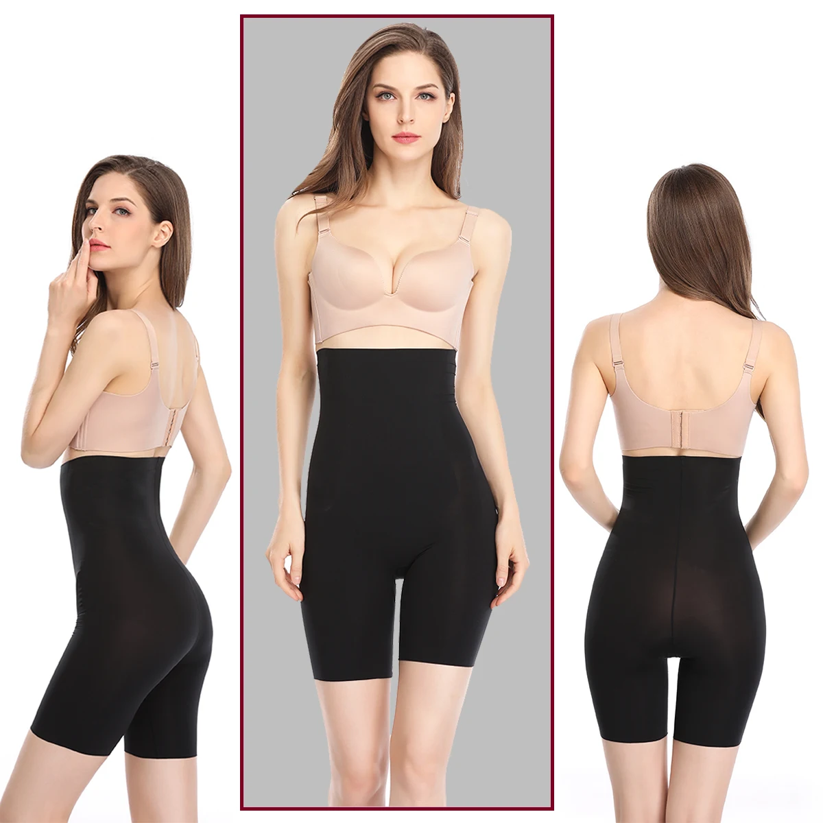 Высокая талия для похудения Корректирующее белье Короткие штаны женщин трусы
