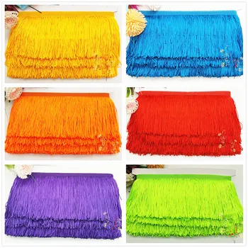 10 metri con frange latine in pizzo, abito latino fai da te, accessori per abiti da palcoscenico, nappe decorative per tende in pizzo, larghezza 9 cm