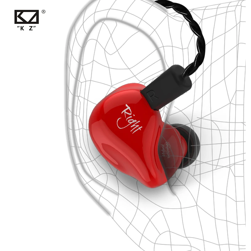 KZ ZS4 наушники 1DD+ 1BA гибридная технология Hi-Fi стерео гарнитура в ухо монитор спортивные наушники с шумоподавлением игровые наушники
