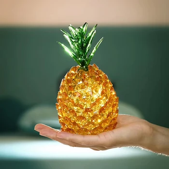 

CRYSTAL PINEAPPLE FIGURINES GLASS FRUIT PAPERWEIGHT ART COLLECTION TABLE ORNAMENT HOME WEDDING DECOR LADY KIDS GIFTS