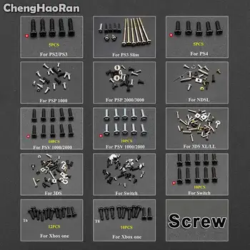 

ChengHaoRan Head Screws Replacement For PS4 PS3 Slim PS2 PSP 1000 2000 Xbox one/360 For 3DS XL/LL Switch Controller Screw Kit