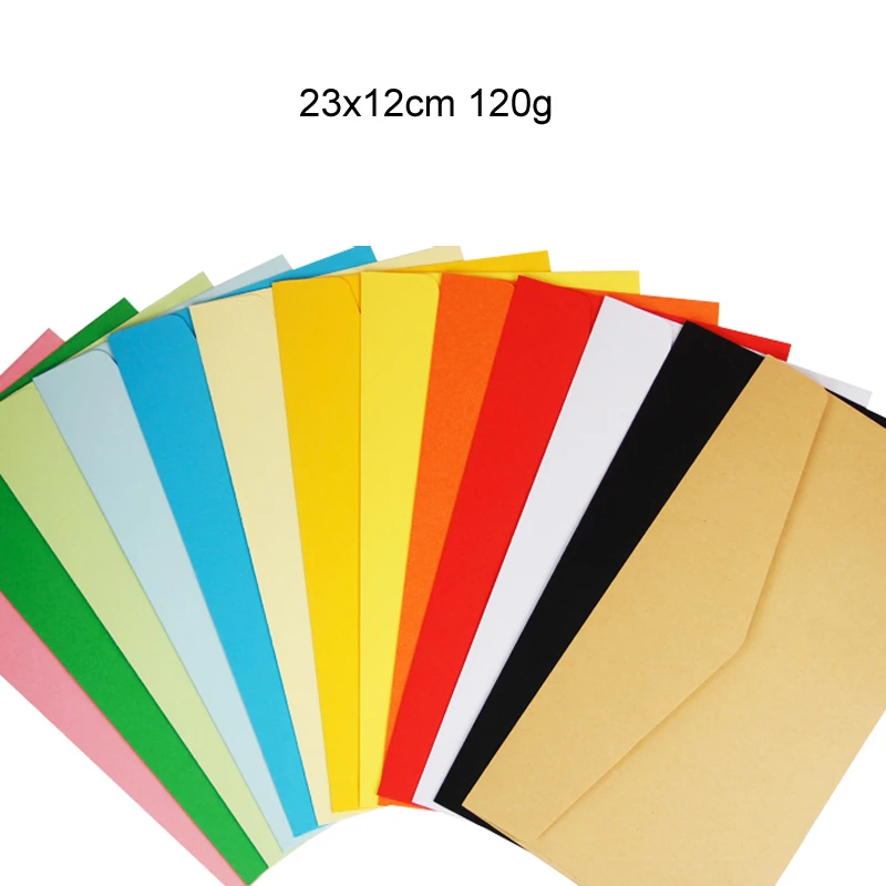 50pcs 23x12cm Color Paper Envelope Cards/Coupon/Invitation Envelopes