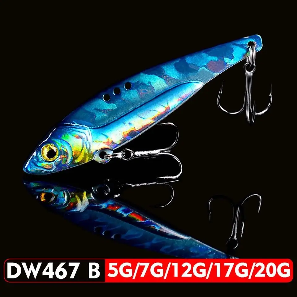 1pc VIB Lure 3D Eyes Pencil 5g 7g 12g 17g 20g Balancer Spoon Spinner Painting Fishing Lure Hard Bait Fishing Tackle Treble Hook