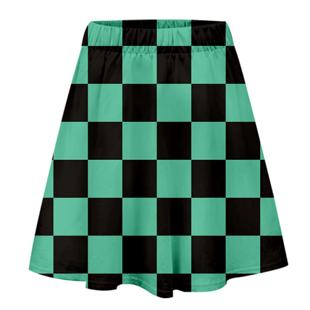 Женская юбка с высокой талией, плиссированная, комикс 3D, аниме, юбки, Demon Slayer: Kimetsu No Yaiba, модная, мультяшная, японская, эластичная юбка