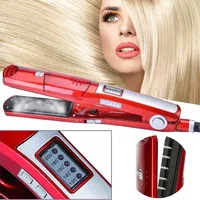 Steam Hair Straightener Ceramic Vapor Infrared Heating Flat Iron Curler Pod Hair Straightening Iron LCD Display Hair  Styler Too 1