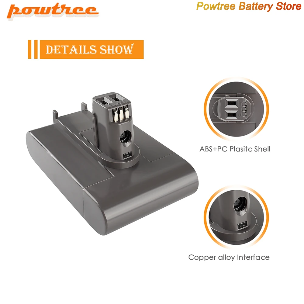 Powtree DC31 (type A) 22.2V 4000mAh Li-ion Vacuum Battery for Dyson DC35 DC45 DC31 DC34 DC44 DC31 Animal DC35 Animal 917083-01 L