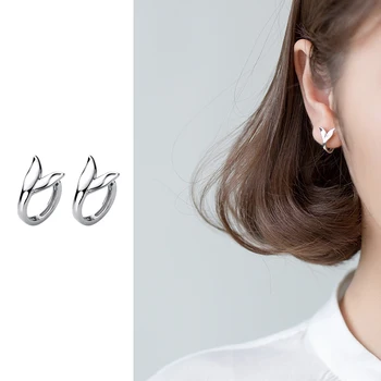 

Mocanie Fashion Simple Mermaid Tail Authentic 925 Sterling Silver Hoop Earring for Women Animal Earring Fine Jewelry Accessories